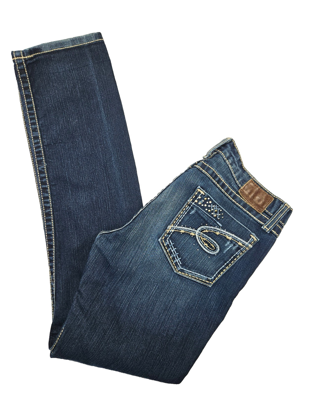 Buckle BKE Womens MYA Skinny Embellished Stretch Jeans Size 30x30 1/2 Dark Blue